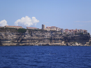 Sea and Mountain View. Corsica. French Island. Port Bonifacio.