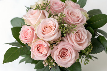 Elegant Light Pink Rose Bouquet &ndash; Romantic Floral Arrangement Close-Up