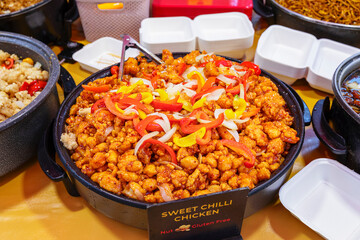 Food stall, Brick Lane Market, Brick Lane Market, East End, London, England