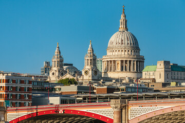 Black Friars Bridge and St Paul's Cathedral, London, England