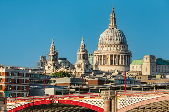 Black Friars Bridge and St Paul's Cathedral, London, England