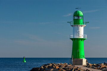 lighthouse of WarnemALnde, Baltic Sea, Mecklenburg-Western Pomerania, Germany
