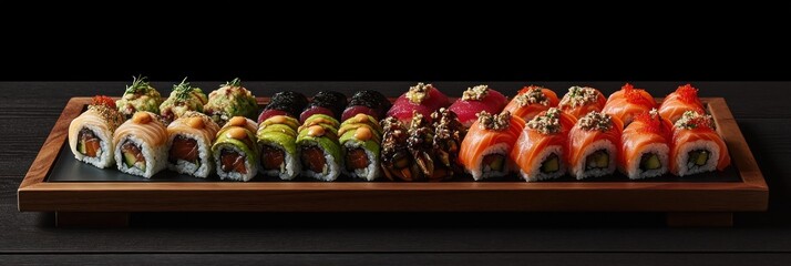 Exquisite sushi platter featuring diverse flavors and artistic presentations for culinary delights