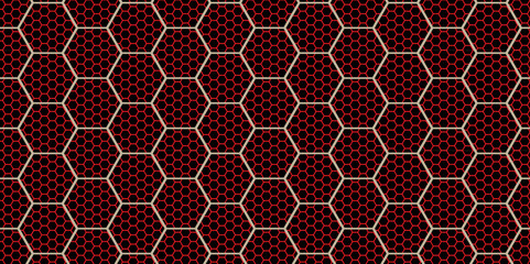 Fototapeta premium Abstract Geometric Red Hexagon Background with Textured Pattern and colorful line.
