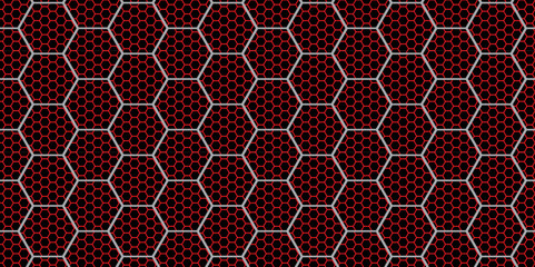 Fototapeta premium Abstract Geometric Red Hexagon Background with Textured Pattern and colorful line.