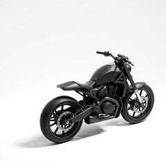 Fototapeta premium Geometric Precision Origami-Style Black Motorcycle Render