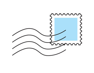 Postage stamp with a postmark isolated vector illustration