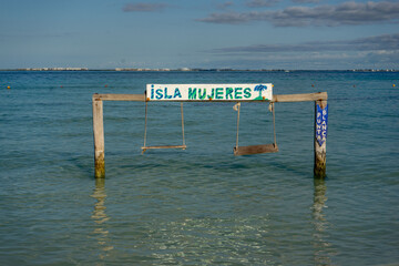 View of Caribbean beach of Isla Mujeres island near Cancun, Quintana Roo state, Mexico