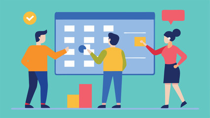 Business team success concept with people, charts, and graphs