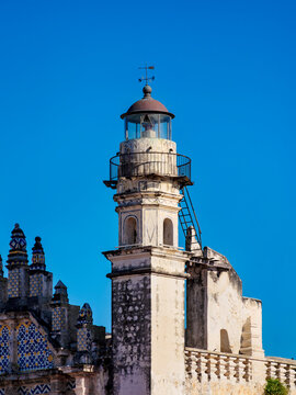 San Jose Church with the lighthouse tower, Campeche City, Campeche State, Mexico