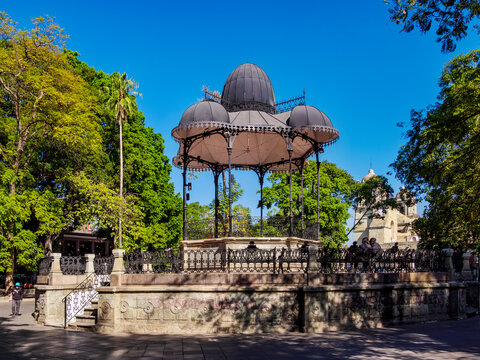 Bandstand at Zocalo or Constitution Square, Oaxaca de Juarez, Oaxaca State, Mexico