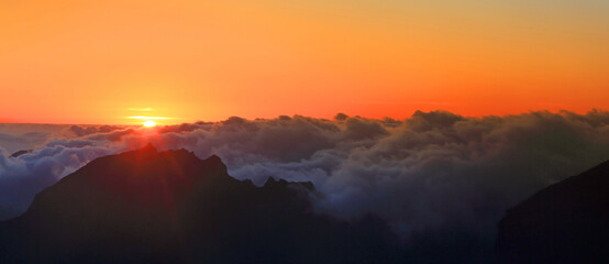 Sunset from summit of Pico do Areeiro, Madeira