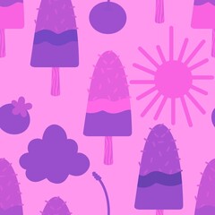 Summer cute food seamless ice cream pattern for wrapping paper and fabrics