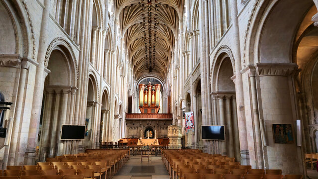 Interior, Norwich Cathedral, Norfolk, UK