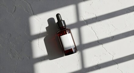 Blank Dropper Bottle on Textured Surface