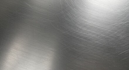 Polished metal surface with light reflections and subtle scratches