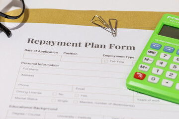 Loan Repayment Document on Tabletop with Pen – Personal Finance and Payment Scheduling Scene