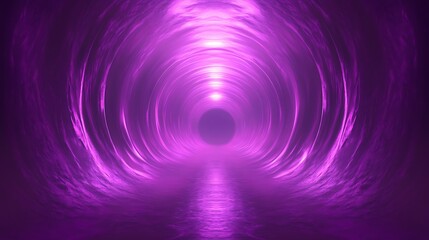 Naklejka premium Abstract tunnel, vibrant purple glow