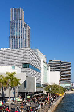 Museum of Art, Rosewood Hotel and Victoria Harbour, Kowloon, Hong Kong