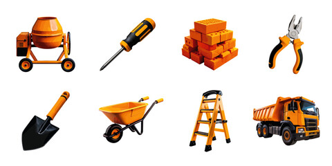 construction tools - vector illustration in watercolor style