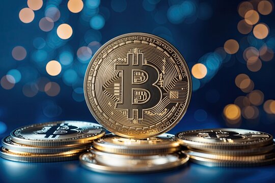 Vibrant Ripple Cryptocurrency on Rich Blue Background Showcasing Innovative Blockchain Technology and Financial Growth