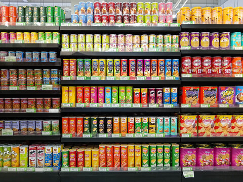 Phnom Penh, Cambodia - February 19, 2025: Interior view of Wisely Supermarket grocery store in downtown Phnom Penh, Cambodia.
Interior Supermarket Grocery Store Phnom Penh Cambodia