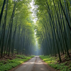 Fototapeta premium forest tree nature green trees bamboo woods pine foliage beautiful outdoors