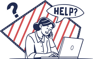 business man and woman with flag