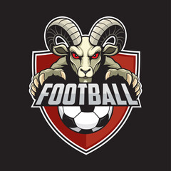 football club logo goat vector illustration design