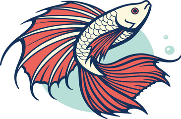 vector illustration of a cartoon fish