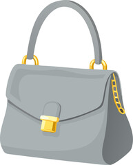 Stylish leather handbag, a luxurious fashion accessory, isolated on a white background