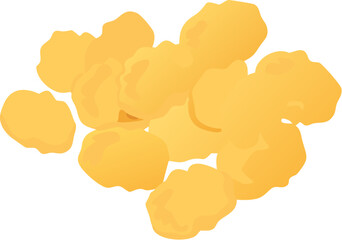 Seamless food vector pattern with potato, potato chips, and abstract yellow cloud illustration
