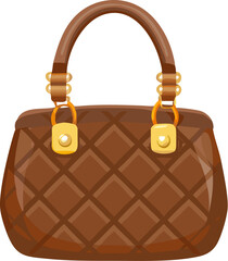 Stylish brown leather bag vector illustration for fashion, a personal accessory embodying elegance