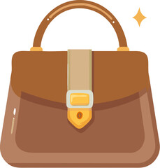 Brown leather business bag icon vector illustration