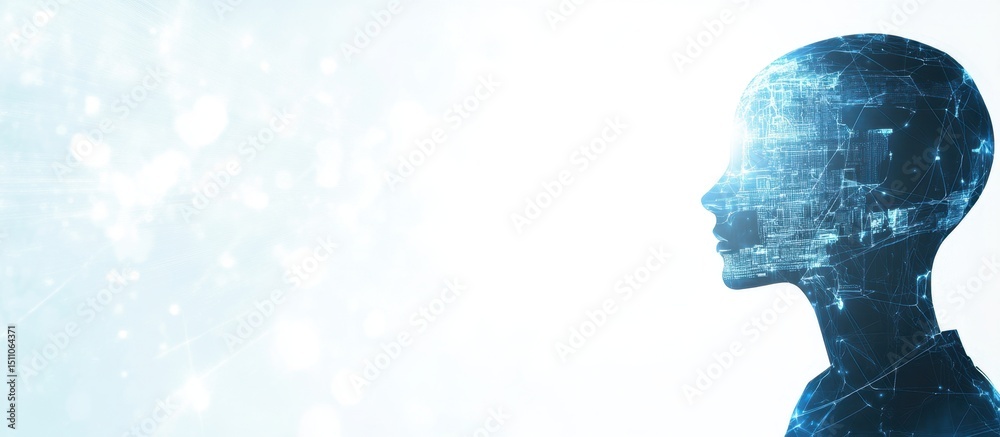 Poster abstract digital technology background with a globe and data connection concept, in a blue color the