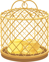 White background isolated wicker basket with a sphere pattern design, perfect for Christmas decoration concept