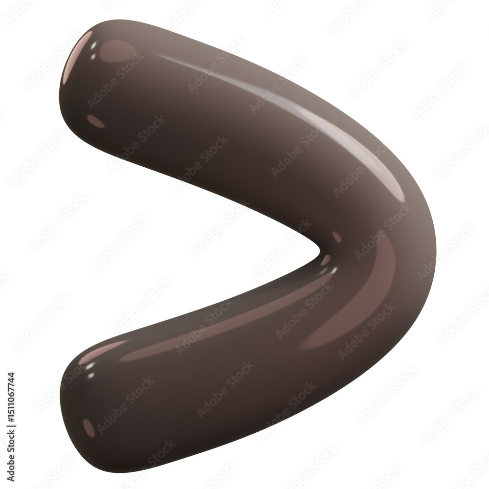 Fototapete Greater Than Symbol on Transparent Background.  3D Rendering Sign. 