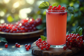 Glass of cran with cran and cranberries.