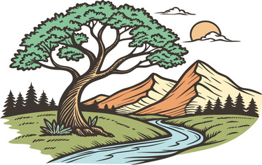 landscape with trees