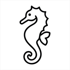 Fototapeta premium Seahorse Swimming Vector Artwork