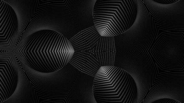 Looped abstract symmetrical background, 3d elements light up like bulbs with multicolor neon light. Bg for show or events, exhibitions, festivals or concerts, music videos, VJ loop for night clubs.