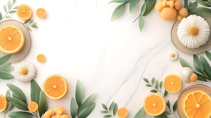 Fresh fruit and floral arrangement