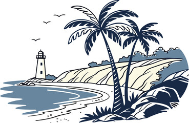Obraz premium palm tree on the beach