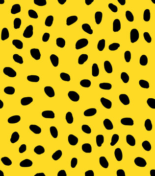 seamless pattern polka dots passion fruit seeds