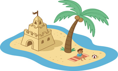 Obraz premium beach with palm trees