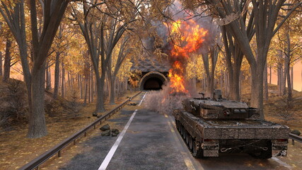 Naklejka premium 戦車 3DCGレンダリング