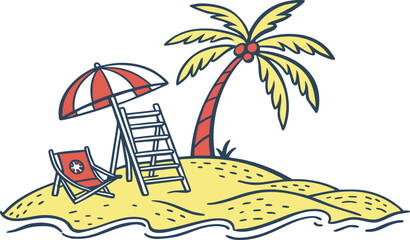 tropical beach with palm trees