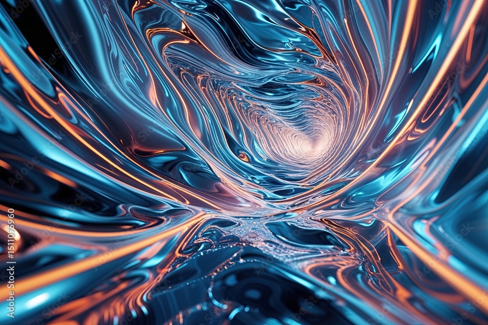 Poster fluid motion technology network abstract background dynamic wave design
