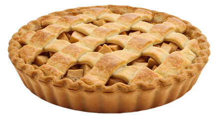 Classic Lattice Top Apple Pie Isolated