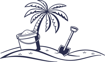 vector illustration of a tropical island